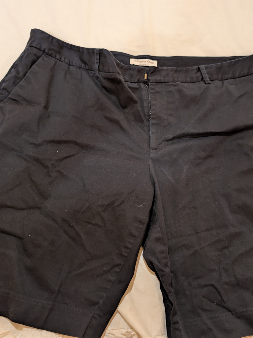 Coldwater Creek Black Sateen Bermuda Shorts 18